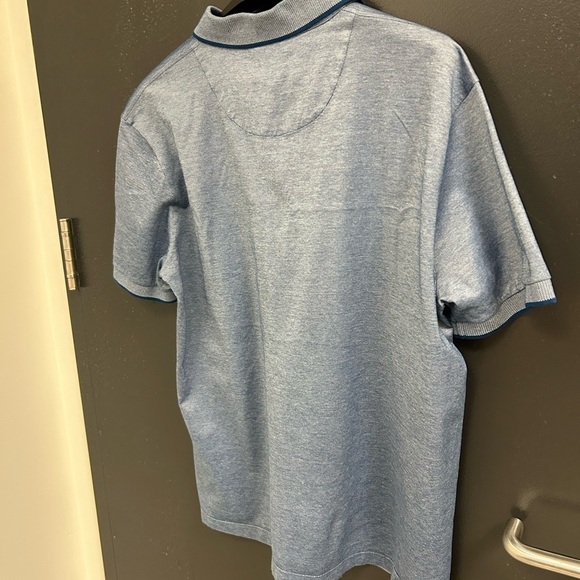 Canali L-XL (56 Canali) golf shirt in excellent near new cond- blue iridescent - Picture 10 of 12